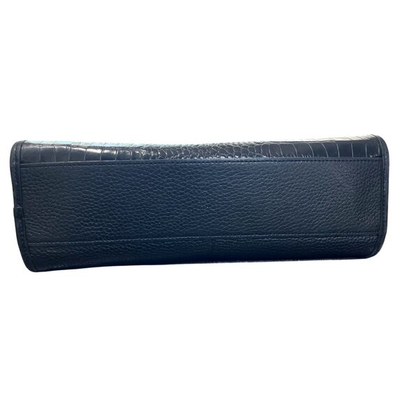 Brighton Black Crocodile Embossed Leather Shoulder Bag Heart-Charm 11x6 - Picture 7 of 7